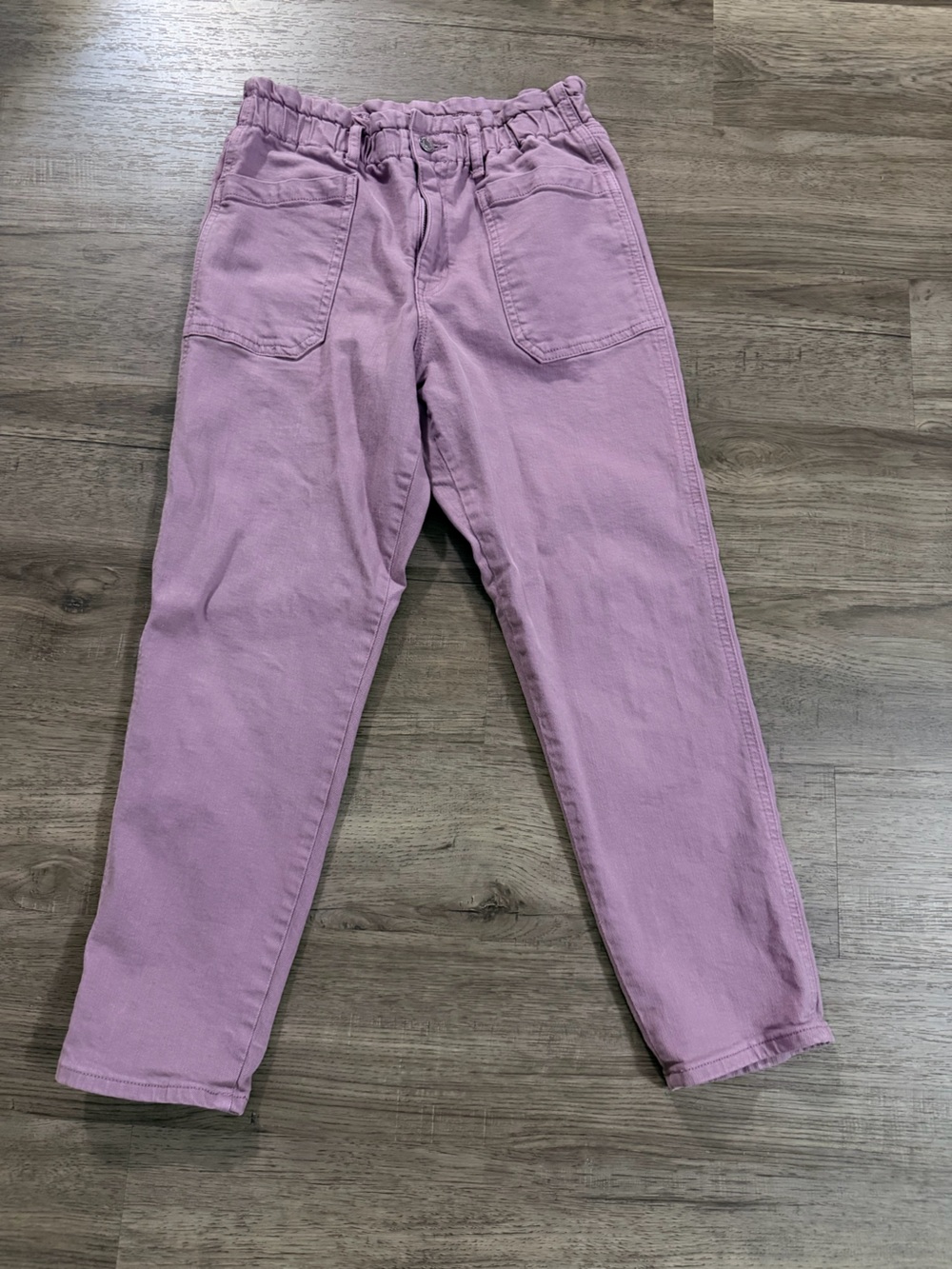 GAP Denim Size 16 Lavender Purple Paperbag Waist Straight Leg Jeans